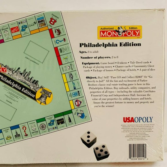 Vintage Monopoly Philadelphia Edition 1996 Board Game Eagles Phillies New Sealed - Picture 4 of 6